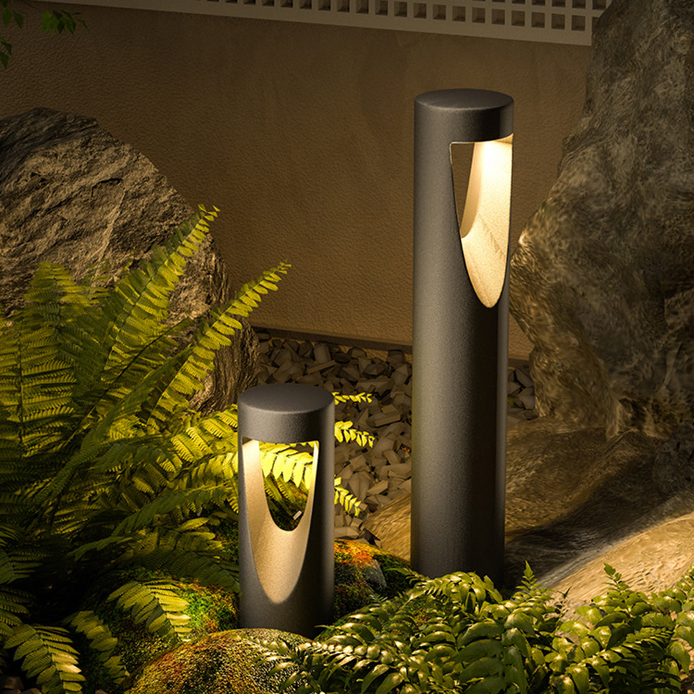 Ray Modern Stehende LED Außenleuchte Schwarz Garten Metall 2 Größen 50/60cm