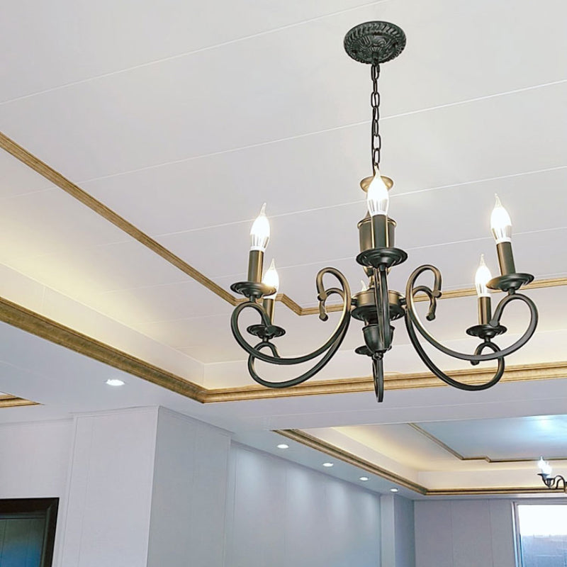 Silva Kreative Retro Metall Kronleuchter für Wohnzimmer, Schwarz