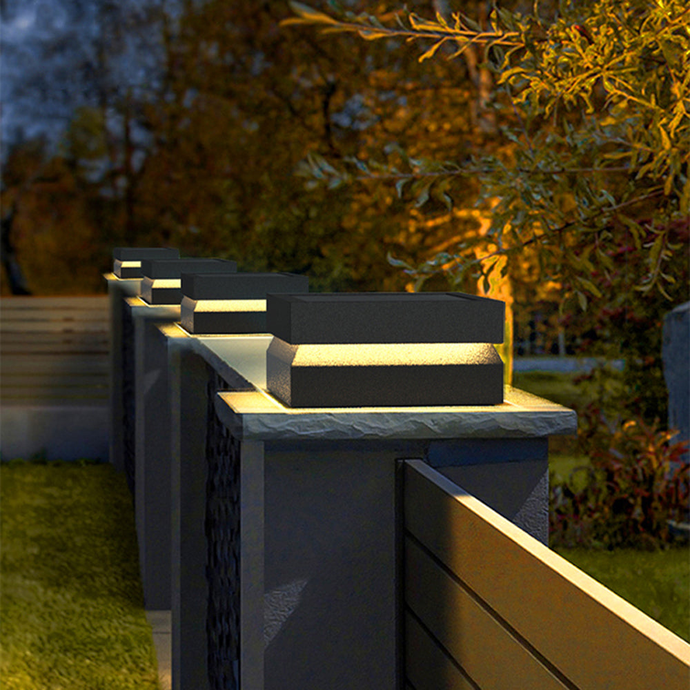 Ray Modern LED Außensokelleuchte Schwarz Garten/Balkon Solar