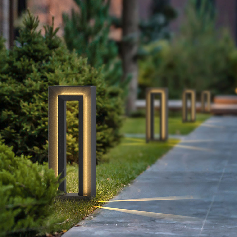 Ray Modern Rechteckig Solar LED Außenleuchte Schwarz Garten/Terrasse Metall Acryl 25cm*62cm