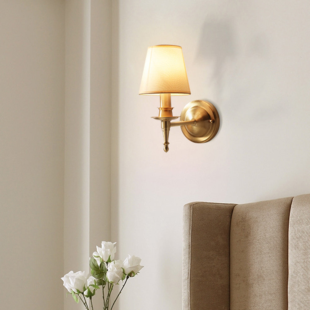 Silva Innen Gold Wandleuchte, 5 Stile Kupfer+Gewebe