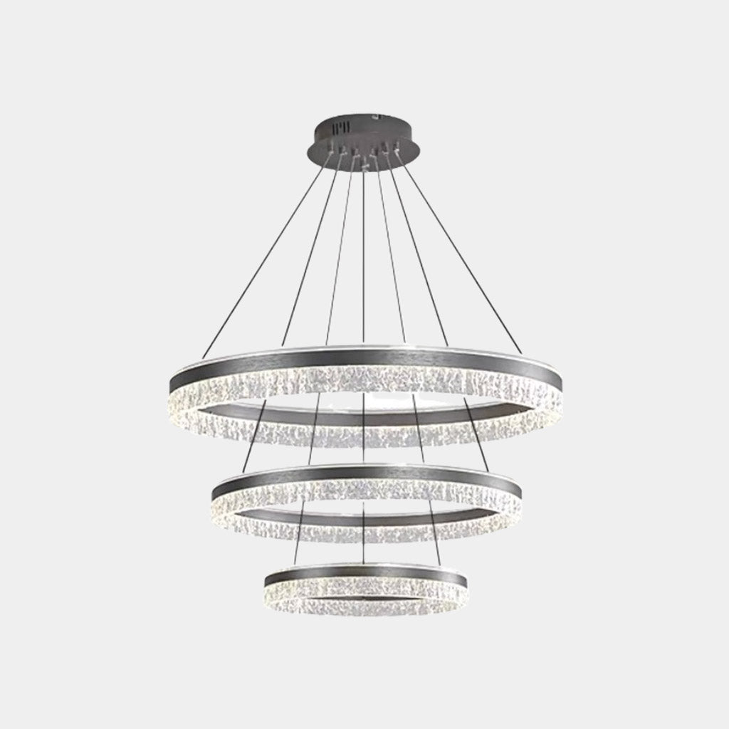 Kronleuchter Luxus Kreisring LED Dimmbar, Grau