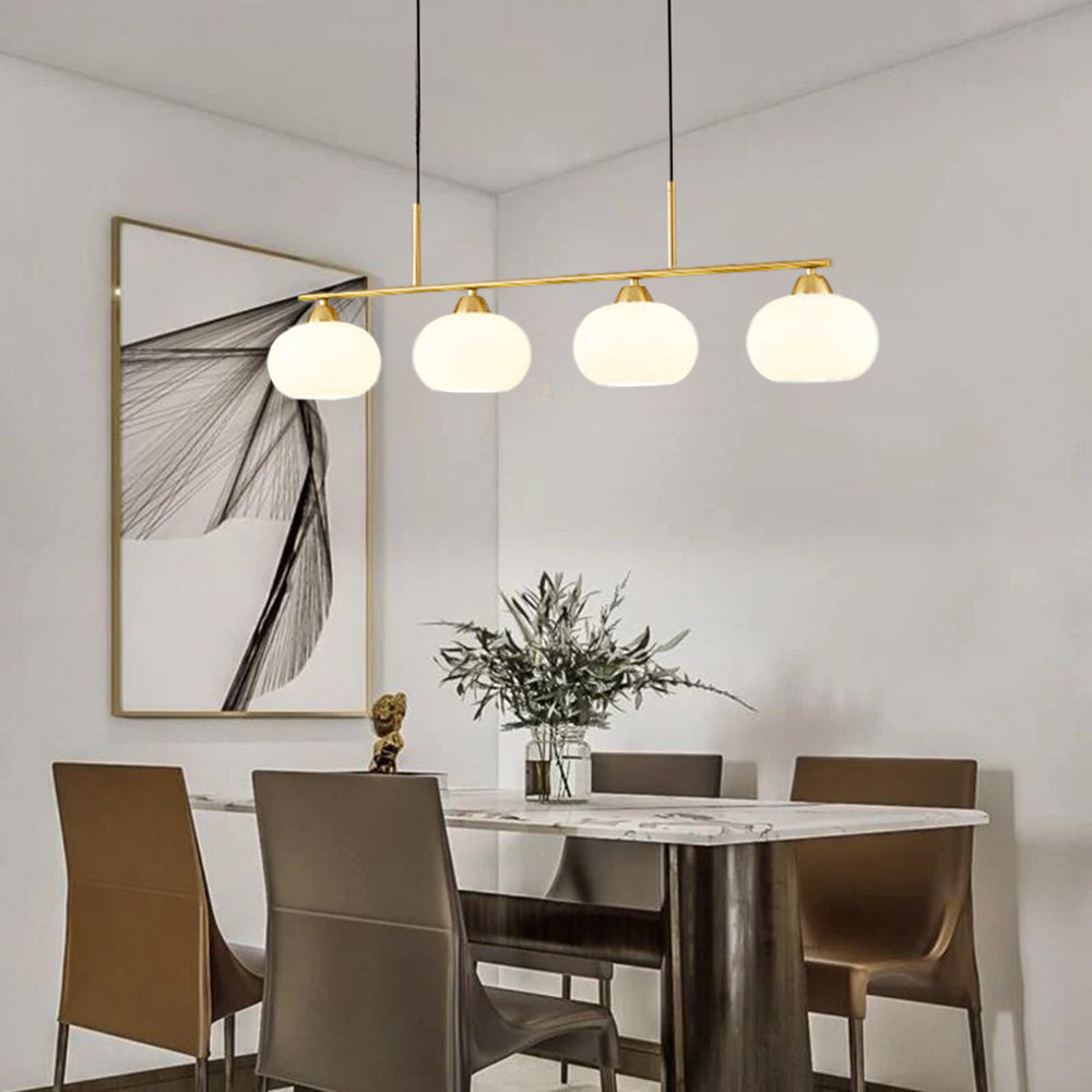 Valentina Modern LED Pendelleuchte Schwarz/Gold Esszimmer Esstisch Metall&Glas 3/4-Flammig 100CM/135CM Lang-Letslighting