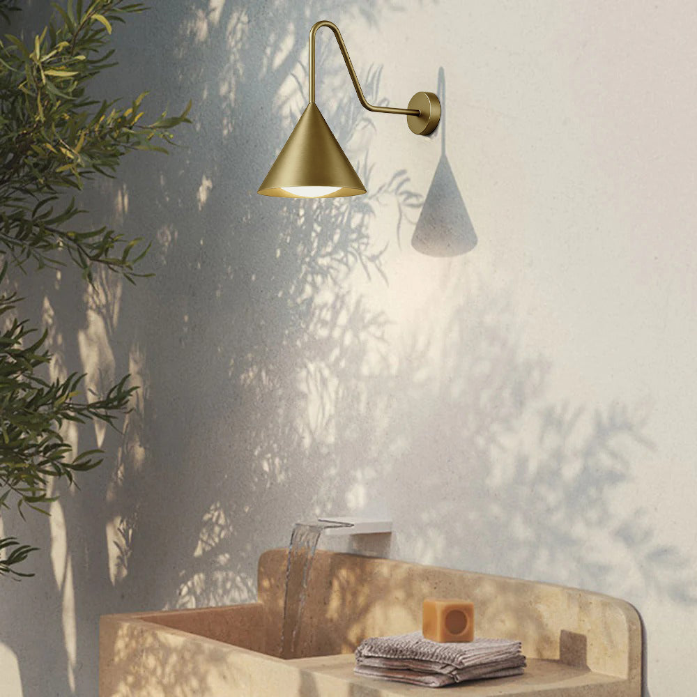 Arisha Vintage Design LED Außenwandleuchte Gold/Schwarz Flur/Garten Metall 3 Größen 24/28/41cm