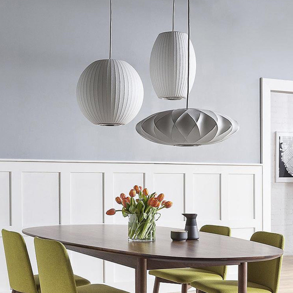 Ritta Modern LED Pendelleuchte Weiß Wohnzimmer/Esstisch Metall&Stoff-Letslighting