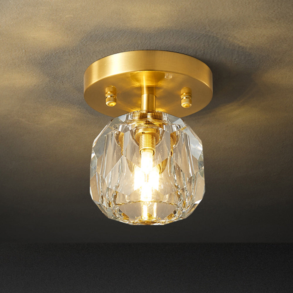 Kristy Modern LED Deckenleuchte Gold Schlaf/Wohnzimmer Flur Kupfer Kristall S/L
