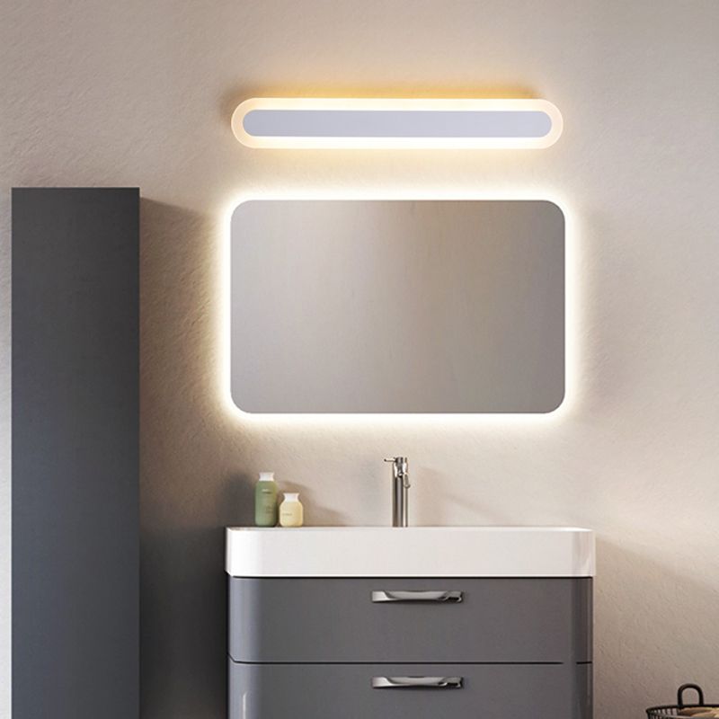 Arisha Modern Linear LED Wandleuchte Weiß/Braun Badezimmer Metall Acryl Größen 40/59/80/99CM