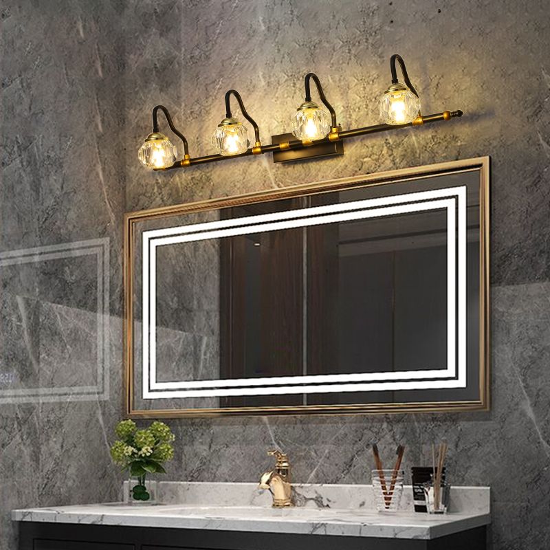 Kristy Moderne LED Wandleuchte Schwarz Bade/Schlafzimmer Kristall