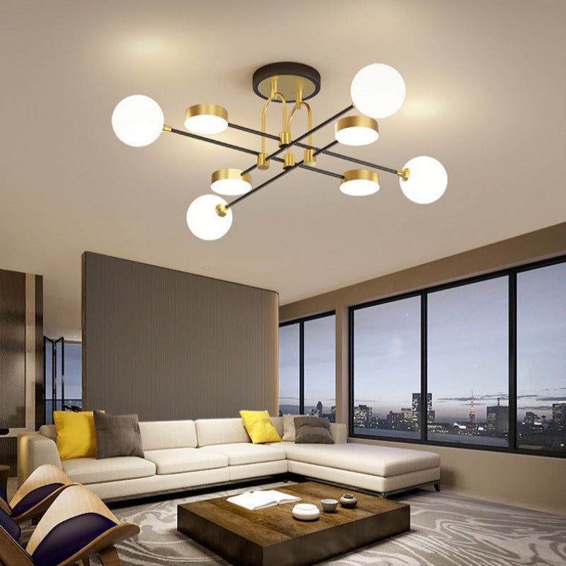 Valentina Modern LED Deckenleuchte Gold Schlafzimmer/Wohnzimmer Glas&Metall