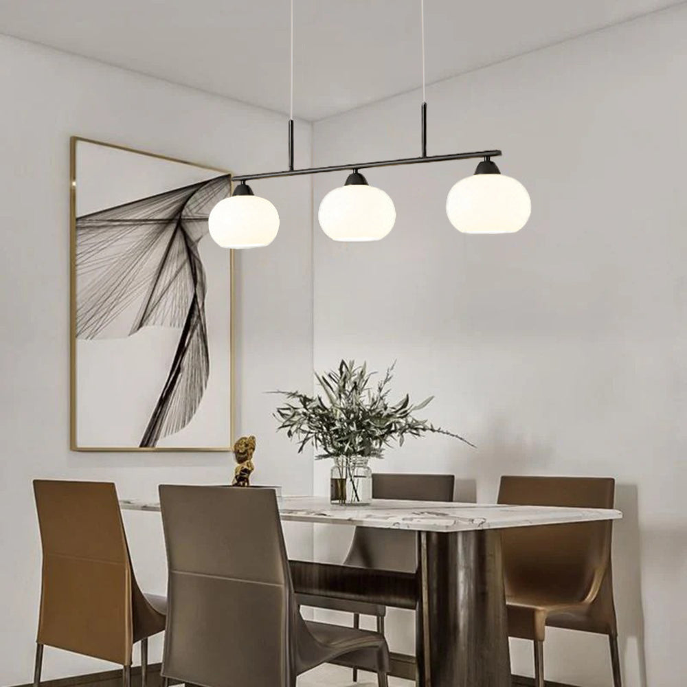 Valentina Modern LED Pendelleuchte Schwarz/Gold Esszimmer Esstisch Metall&Glas 3/4-Flammig 100CM/135CM Lang-Letslighting
