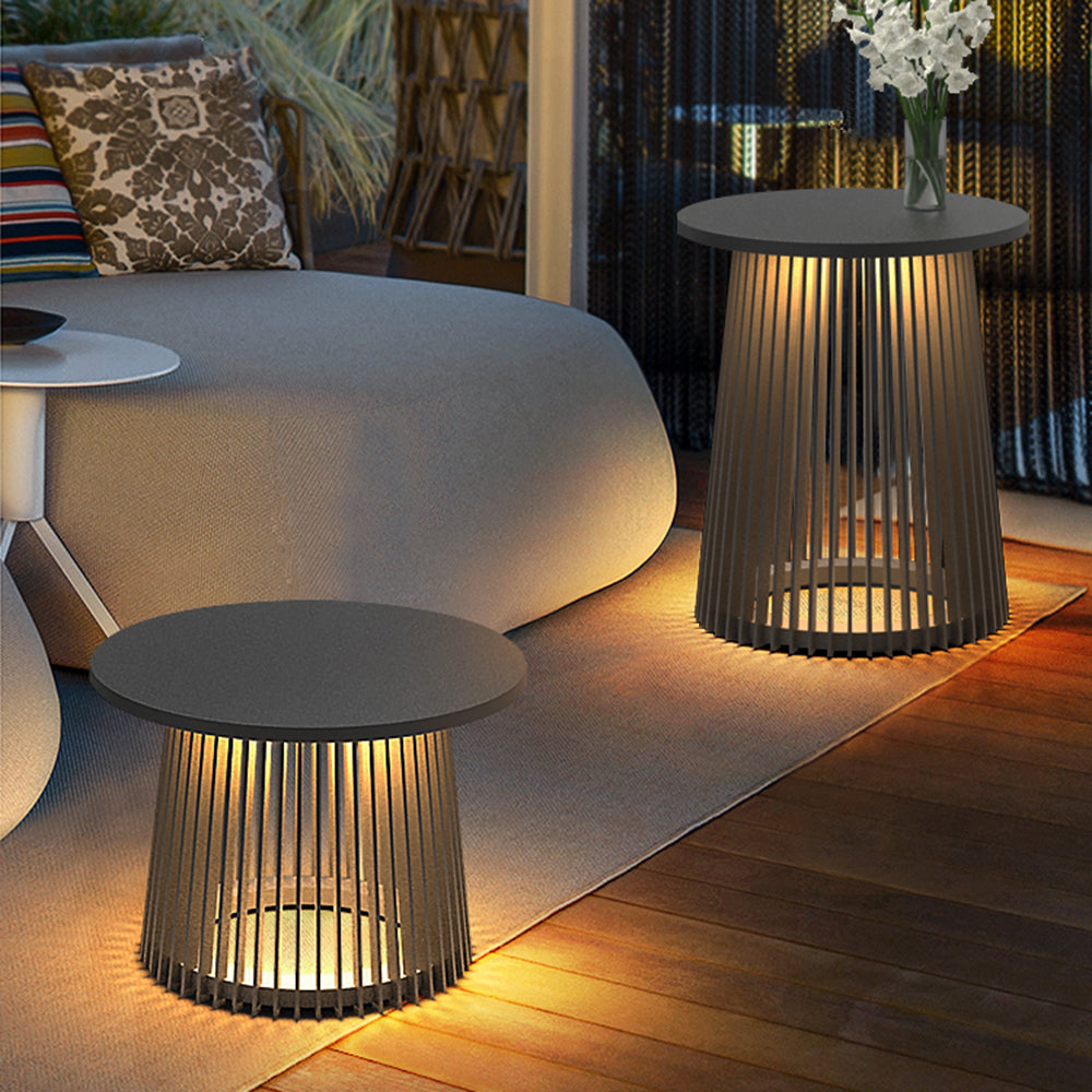 Ray Modern LED Stehleuchte Wiederaufladbar/Solar Garten Metall/Acryl Außen