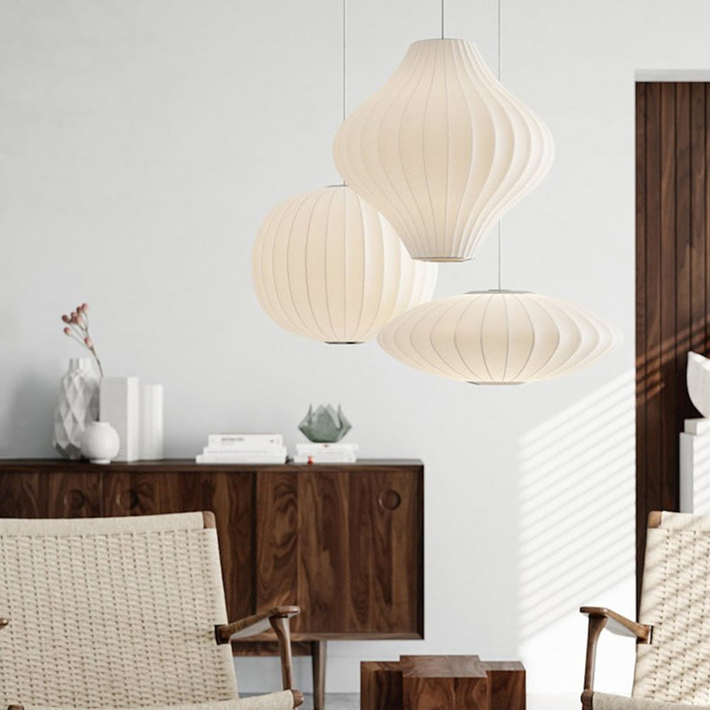Ritta Modern LED Pendelleuchte Weiß Wohnzimmer/Esstisch Metall&Stoff-Letslighting