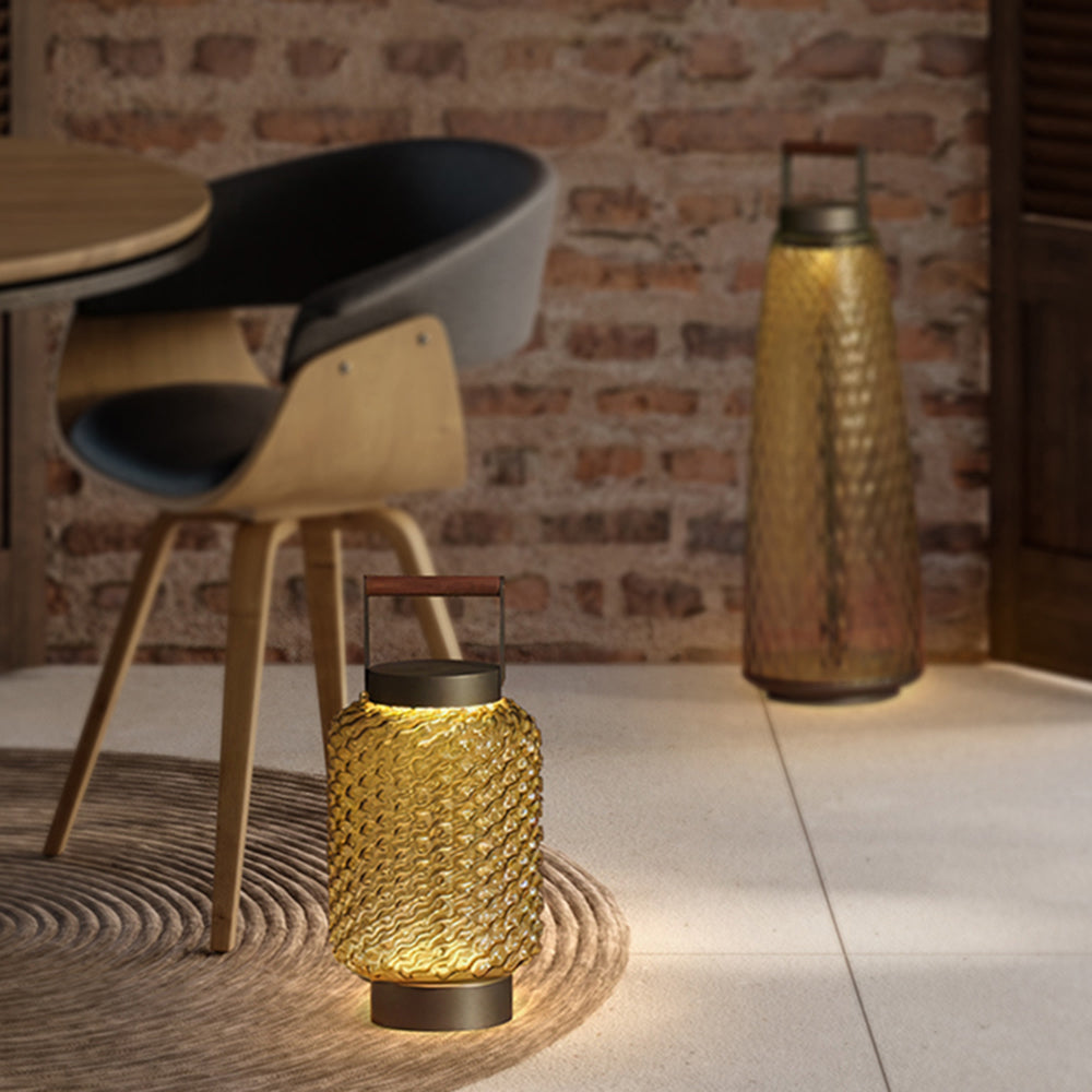 Valentina Modern LED Außenleuchte Laterne Garten/Terrasse Glas Metall 42cm/45cm/130cm