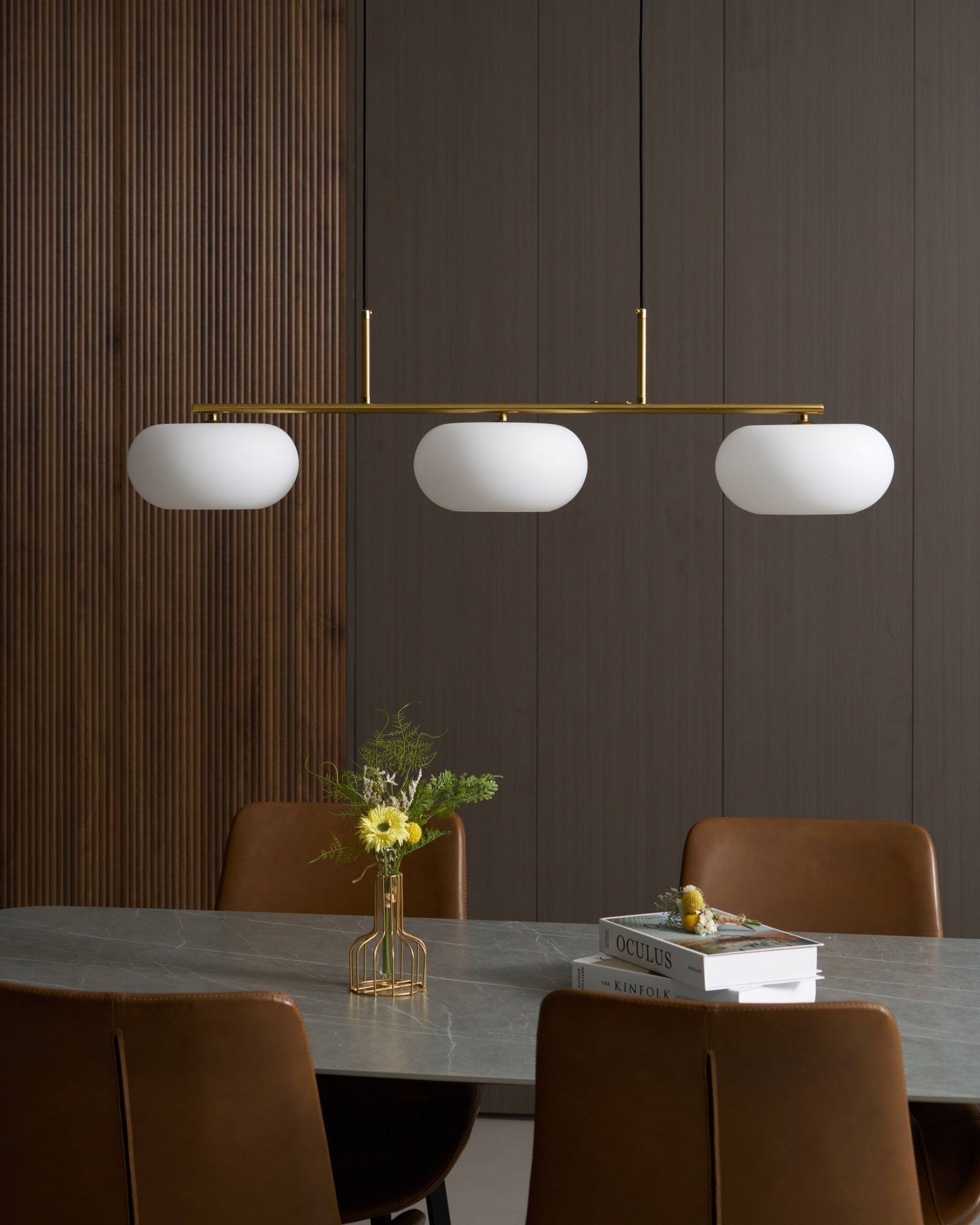 Lustra Pendelleuchte 3-Licht Kugelförmig Linear-Letslighting