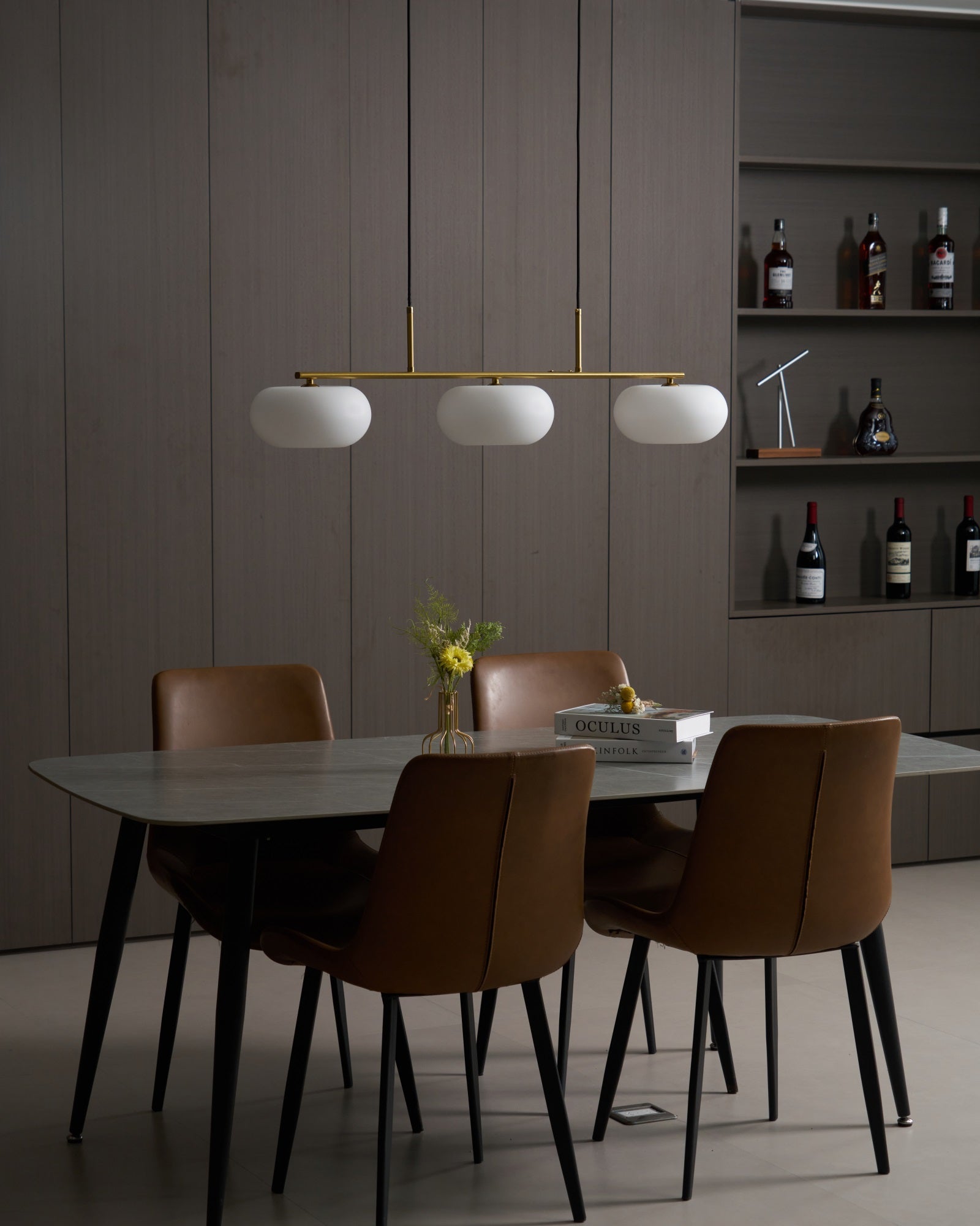 Lustra Pendelleuchte 3-Licht Kugelförmig Linear-Letslighting
