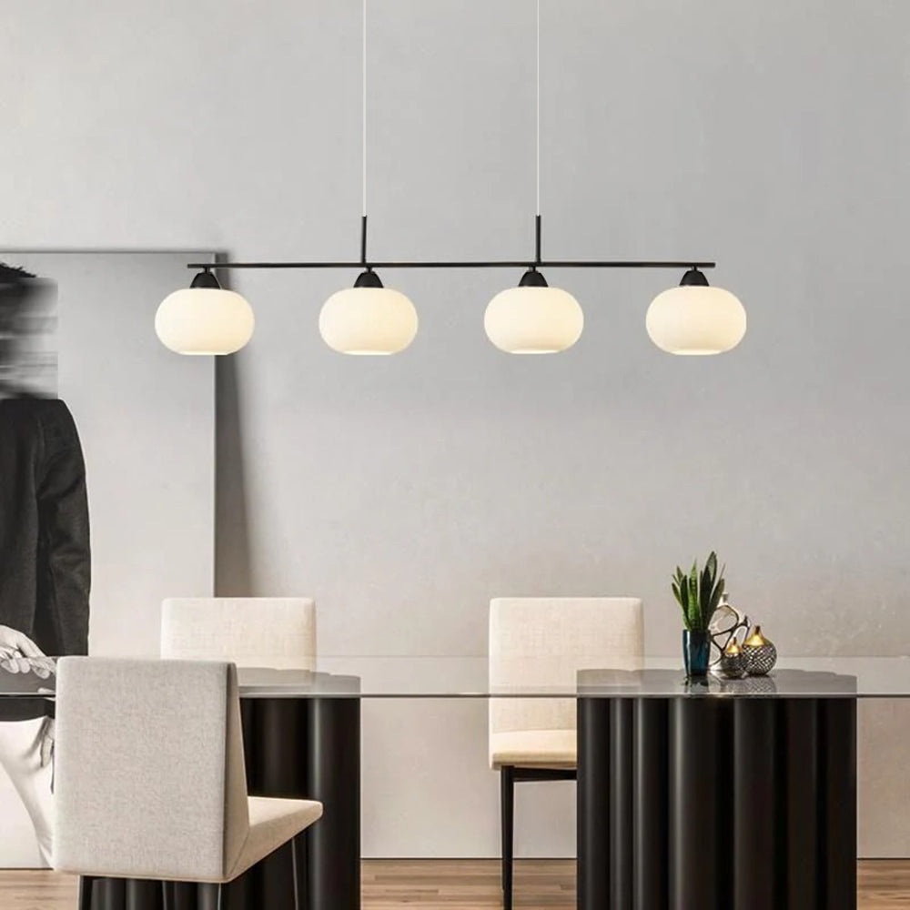Valentina Modern LED Pendelleuchte Schwarz/Gold Esszimmer Esstisch Metall&Glas 3/4-Flammig 100CM/135CM Lang-Letslighting