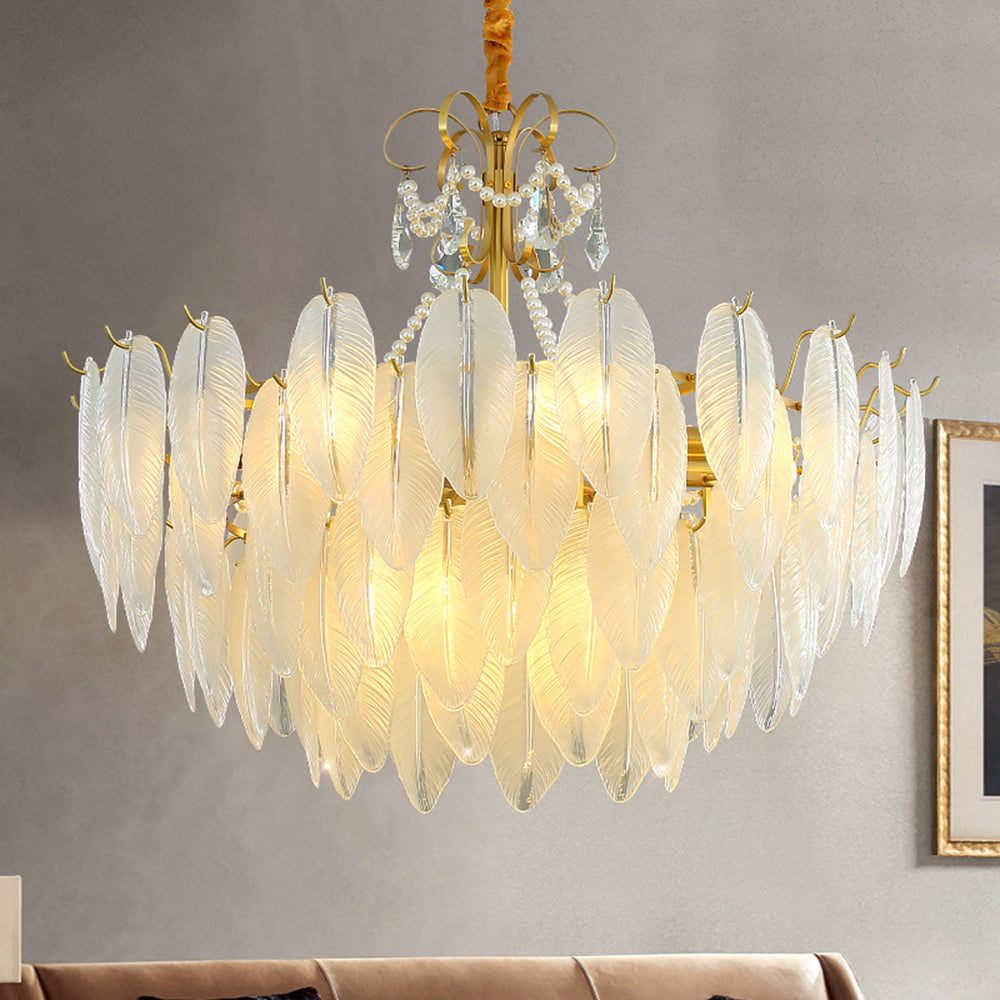 Kristy Modern LED Kronleuchter Weiß Glas/Metall Ess/Schlafzimmer-Letslighting