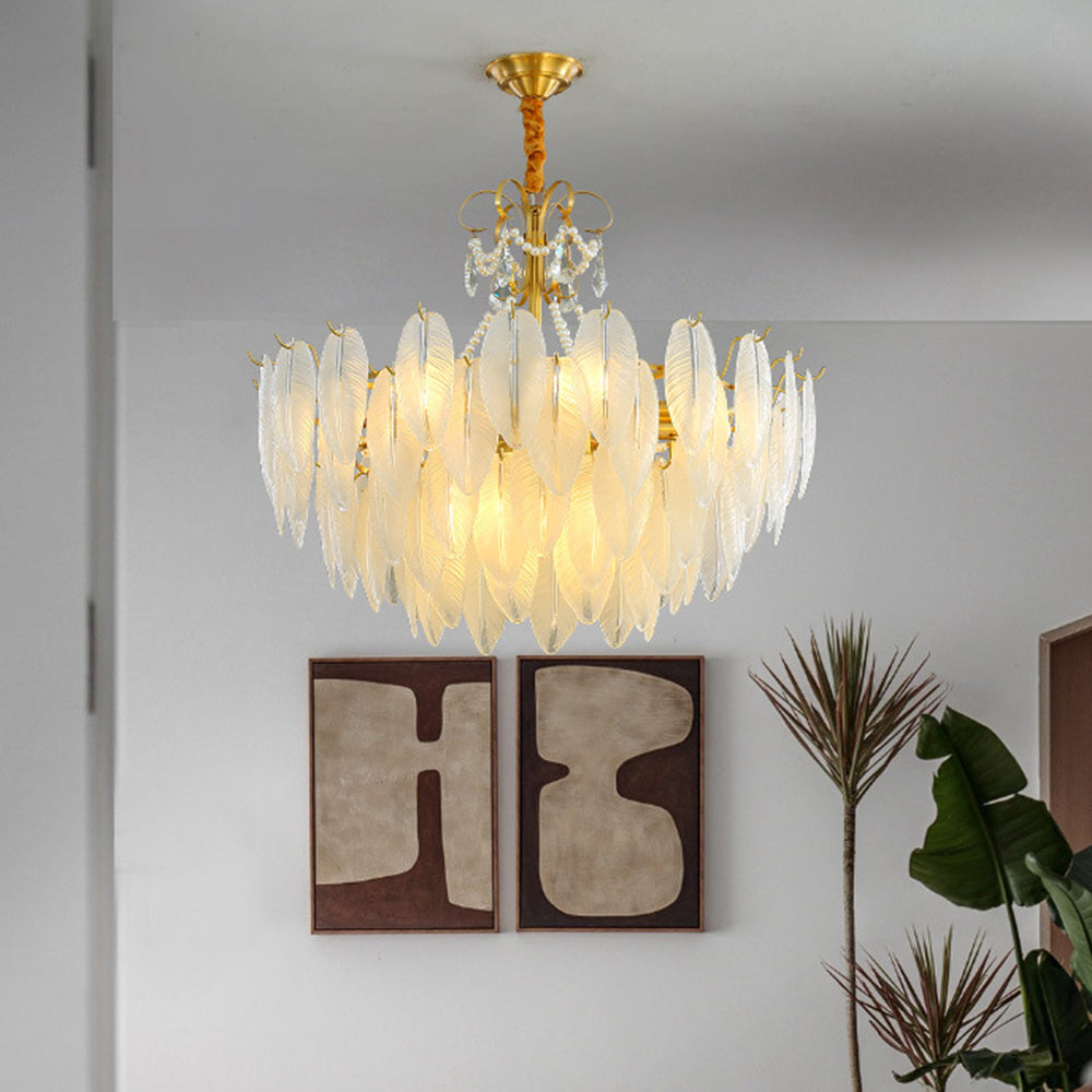 Kristy Modern LED Kronleuchter Weiß Glas/Metall Ess/Schlafzimmer-Letslighting
