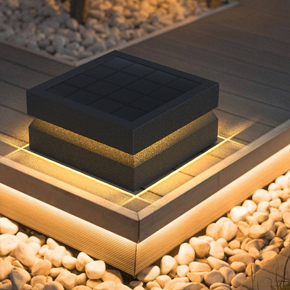Ray Modern LED Außensokelleuchte Schwarz Garten/Balkon Solar