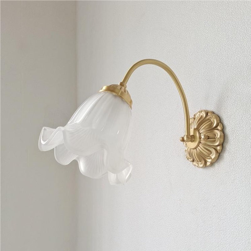 Arisha Retro LED Innenwandleuchte Gold Glas Schlaf Wohnzimmer