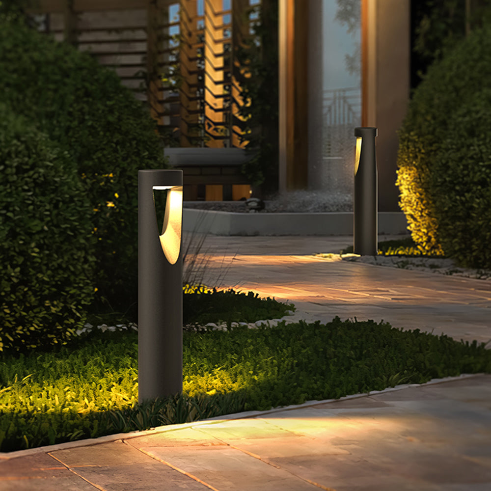 Ray Modern Stehende LED Außenleuchte Schwarz Garten Metall 2 Größen 50/60cm