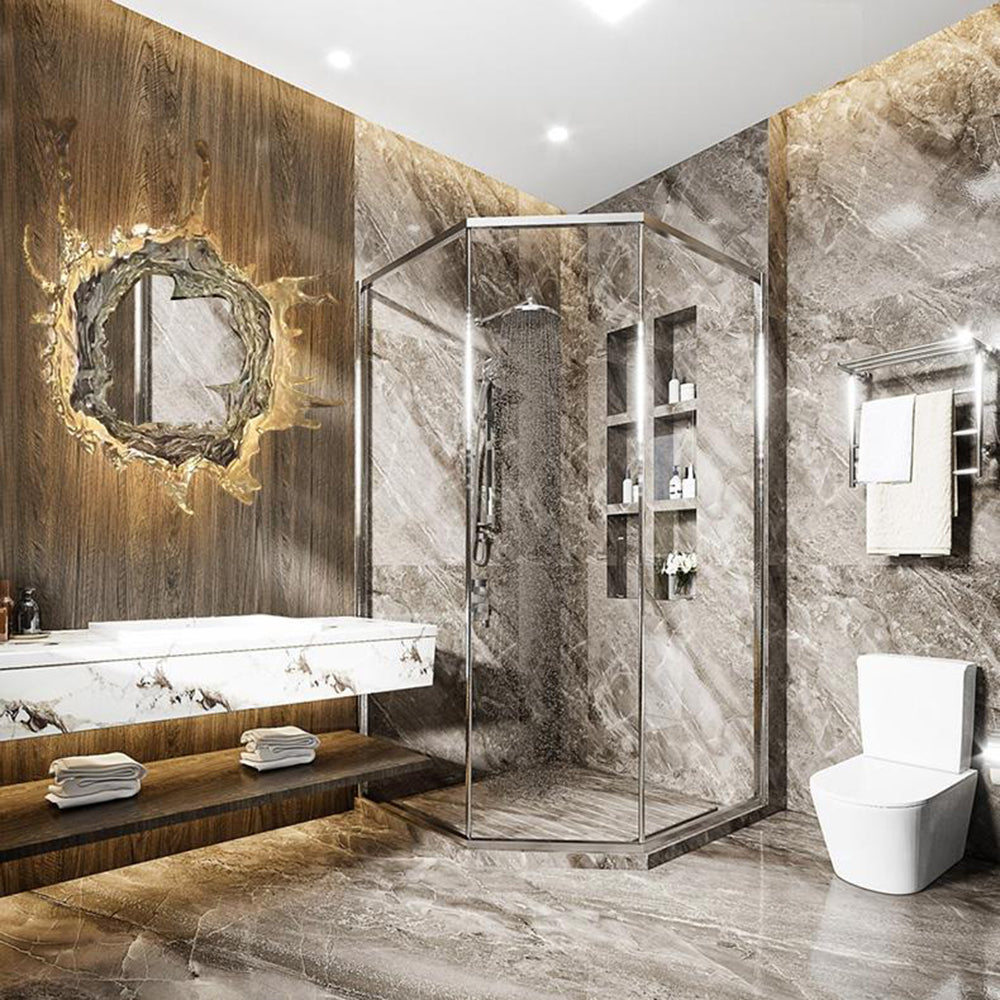 Kristy Modern LED Wandleuchte Spiegel Wasserrippel , Gold/Silber, Metall-Letslighting