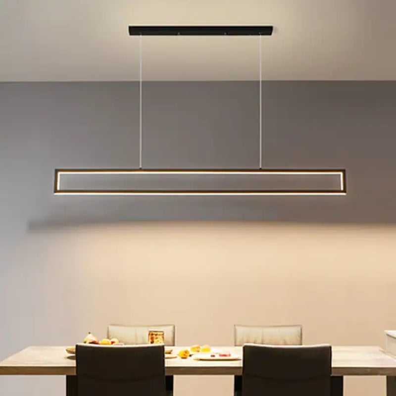 Arisha Modern LED Pendelleuchte Linear Esszimmer, Schwarz, Metall