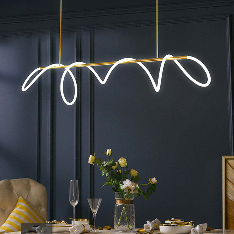 Arisha Modern LED Deckenleuchte Linear Gold/Schwarz Wohnzimmer Metall