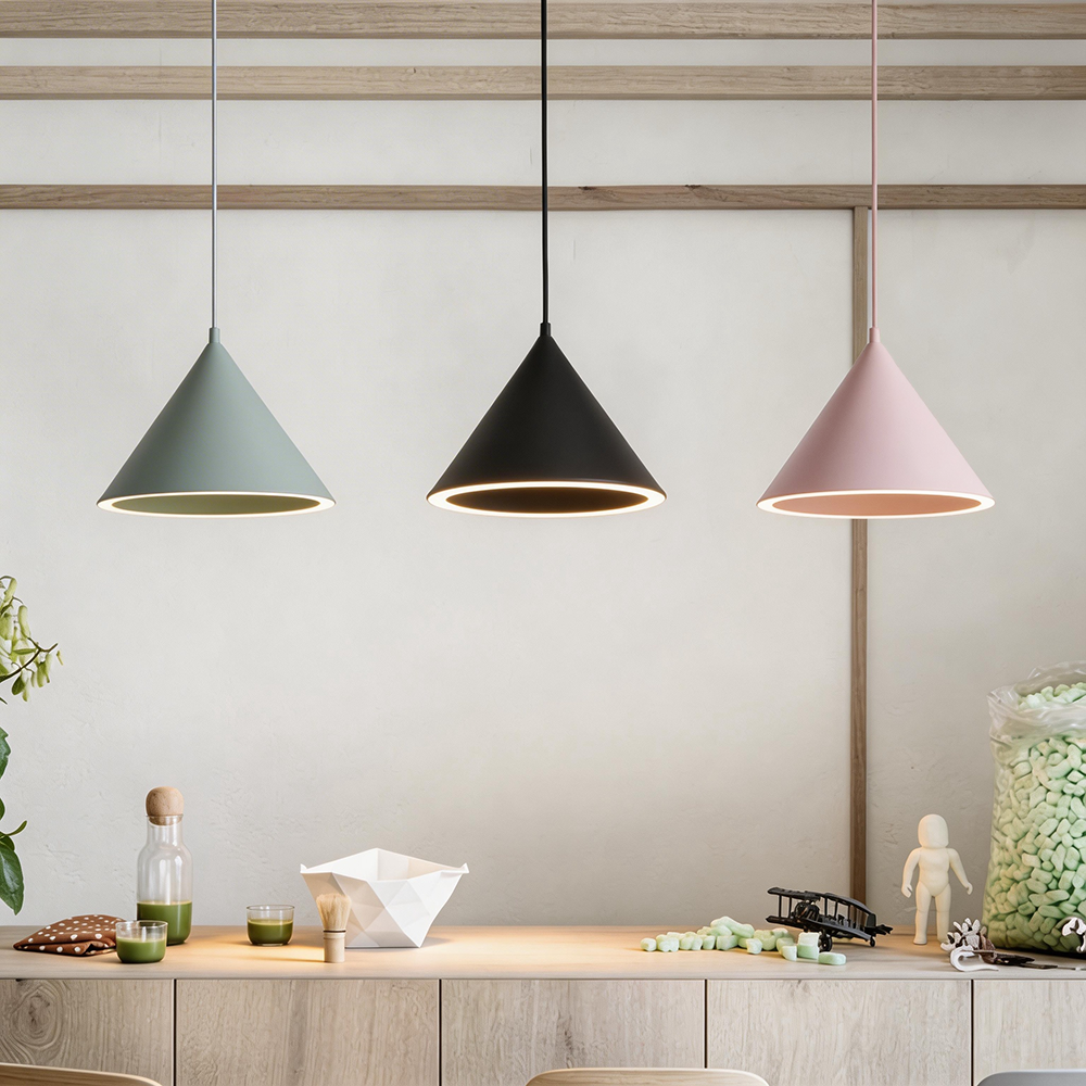 Valentina Minimalistische LED Pendelleuchte Weiß/Schwarz Schlafzimmer Acryl