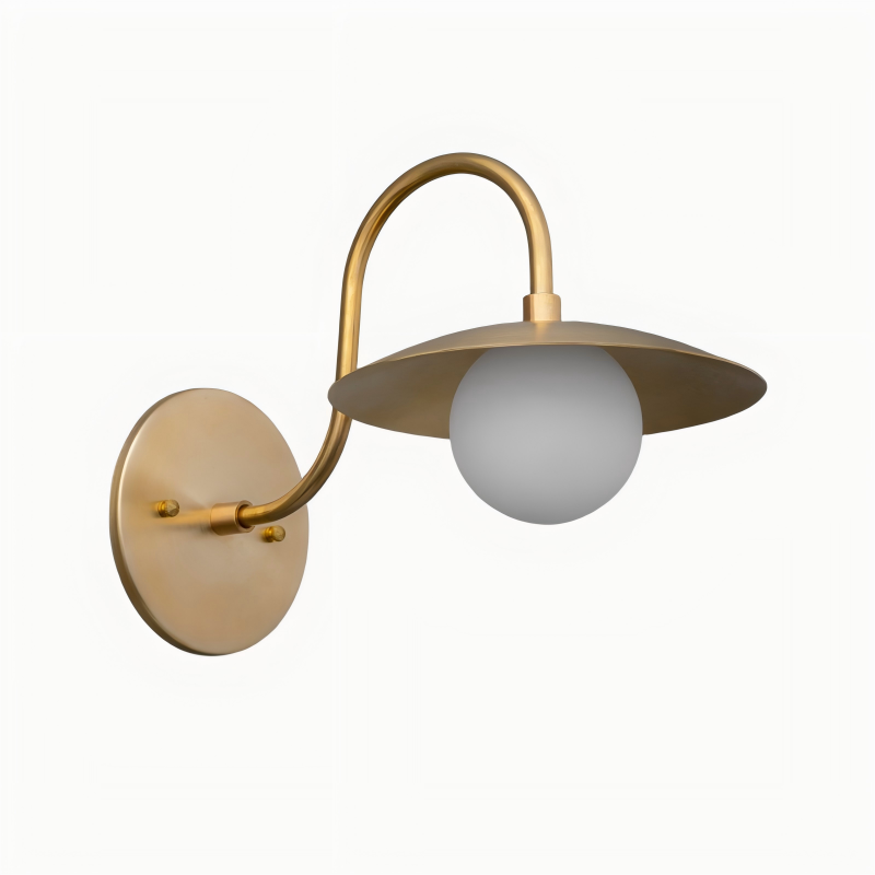 Curva Metall-Wandleuchte aus gewölbtem Messing – elegante Metallleuchte für moderne Innenräume