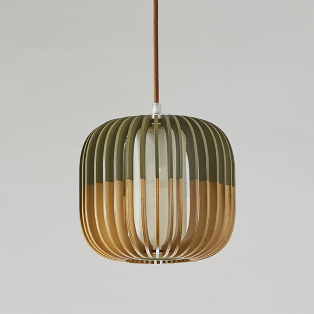 Muto Moderne LED Pendelleuchte Schlaf/Wohnzimmer Gold Holz/Stoff