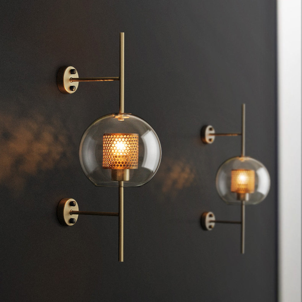 Valentina Industrial LED Wandleuchte Global, Silber/Gold, Innen