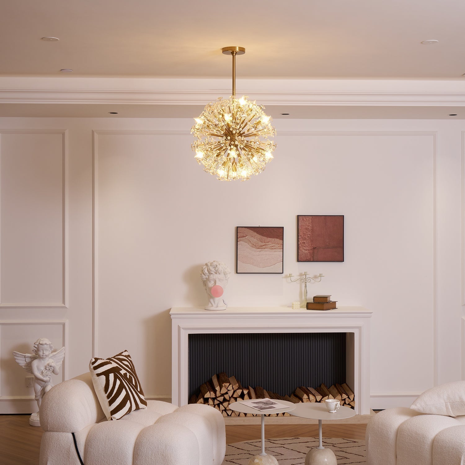 Aurora Chandelier Dickinson Gold Crystal Starburst - Neutralighting