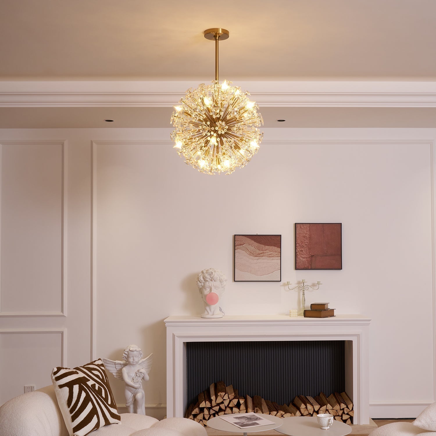 Aurora Chandelier Dickinson Gold Crystal Starburst - Neutralighting