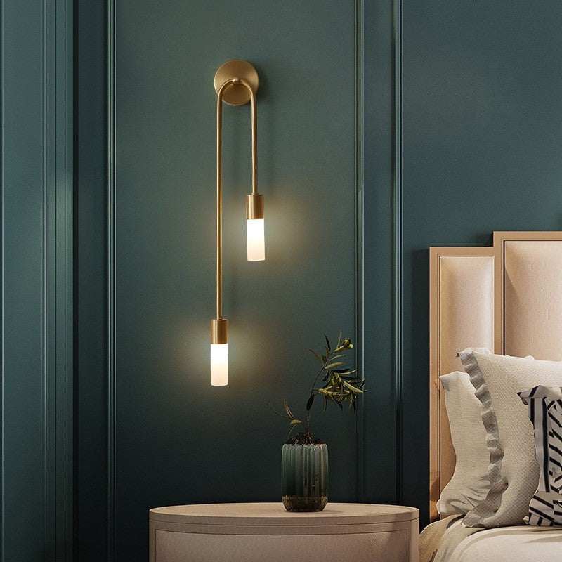 Kristy  Wandleuchte 2 Flammig Doppelwandiges Design Gold Wohnzimmer