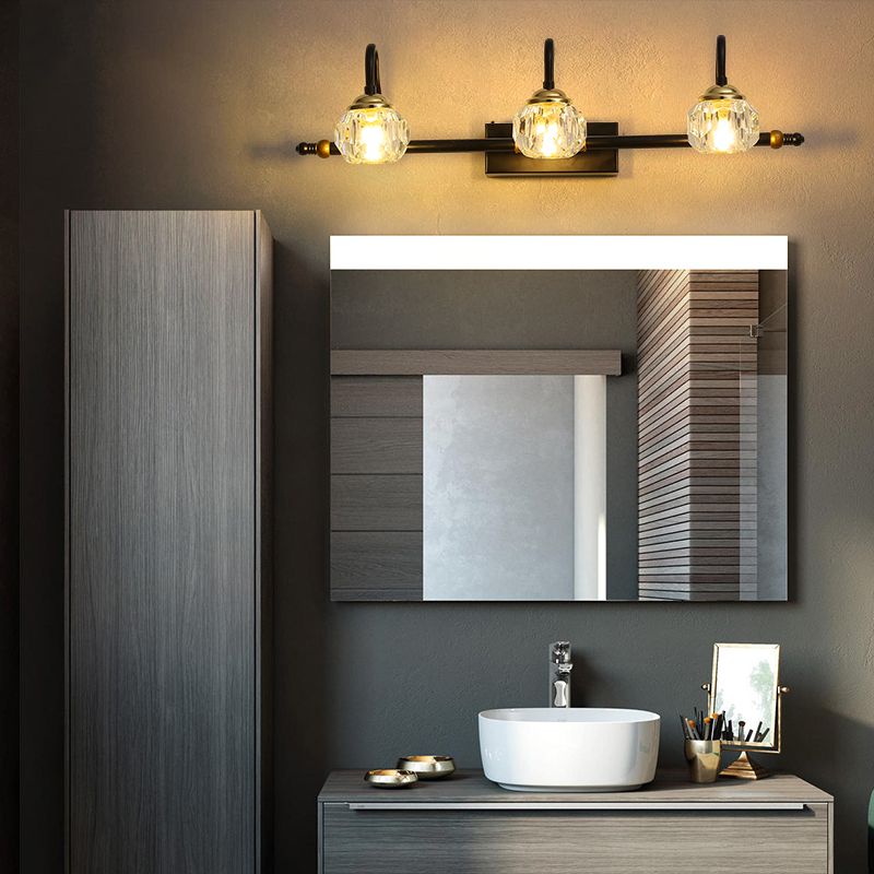 Kristy Moderne LED Wandleuchte Schwarz Bade/Schlafzimmer Kristall