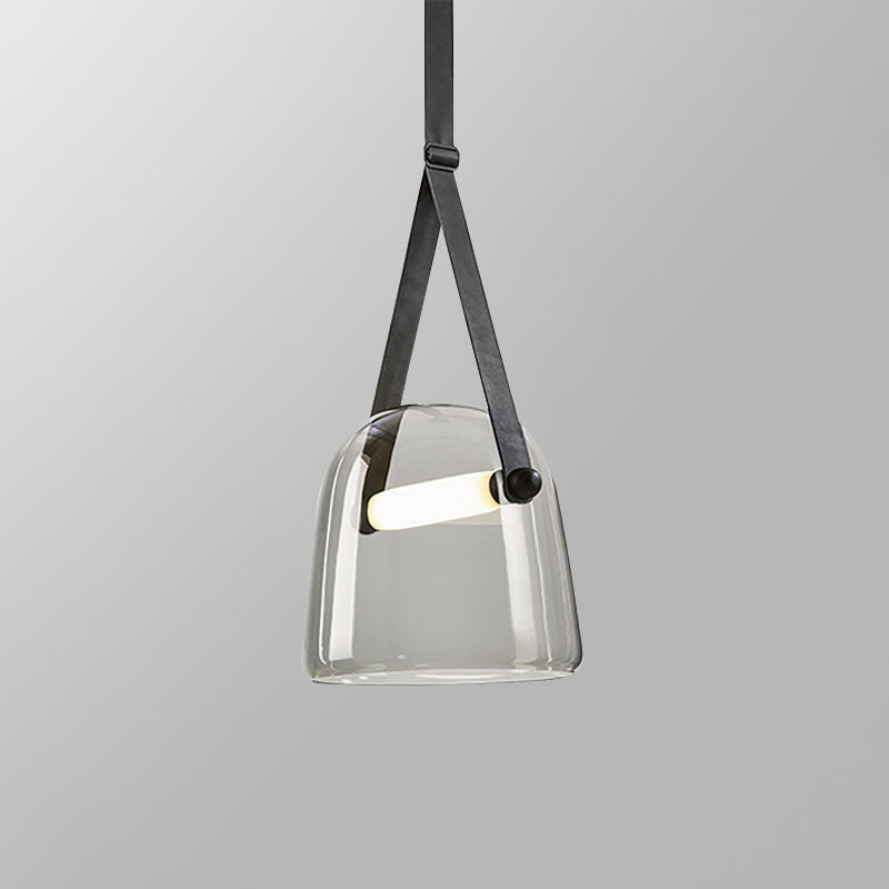 Ray Modern LED Pendelleuchte Kuppel Esstisch, Grau/Weiß, Glas