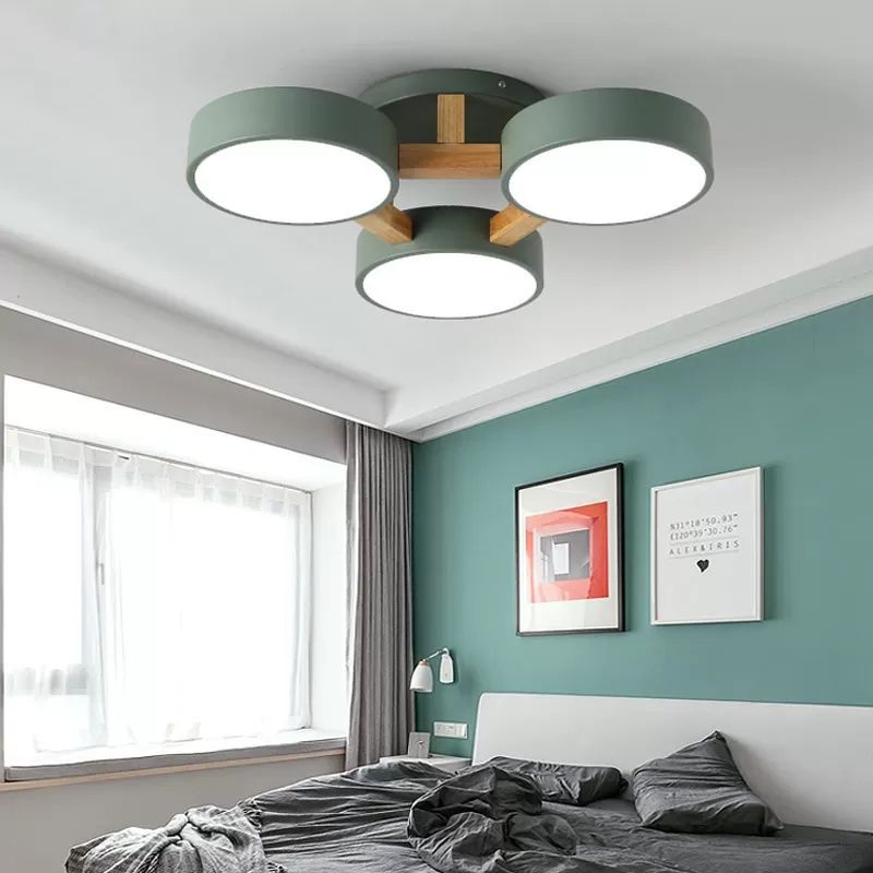 Aria Modern LED Deckenleuchte Weiß/Grün/Anthrazitgrau Wohn/Schlafzimmer Metall