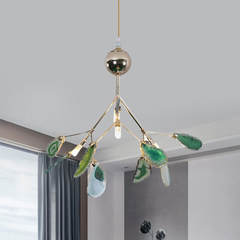 Aria Zeitgenoss Pendelleuchte Zweigform Schlafzimmer/Esszimmer Blau Metall