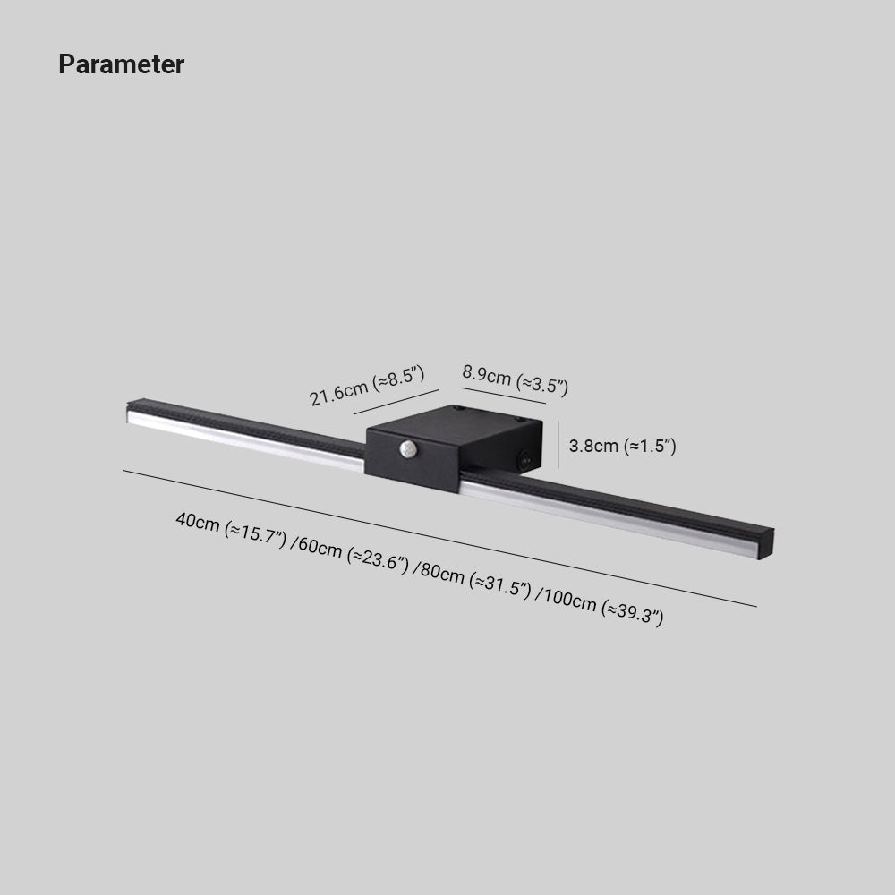 Arisha Minimalistische lineare Metall-Wandleuchte, Schwarz/Weiß, Badezimmer-Letslighting