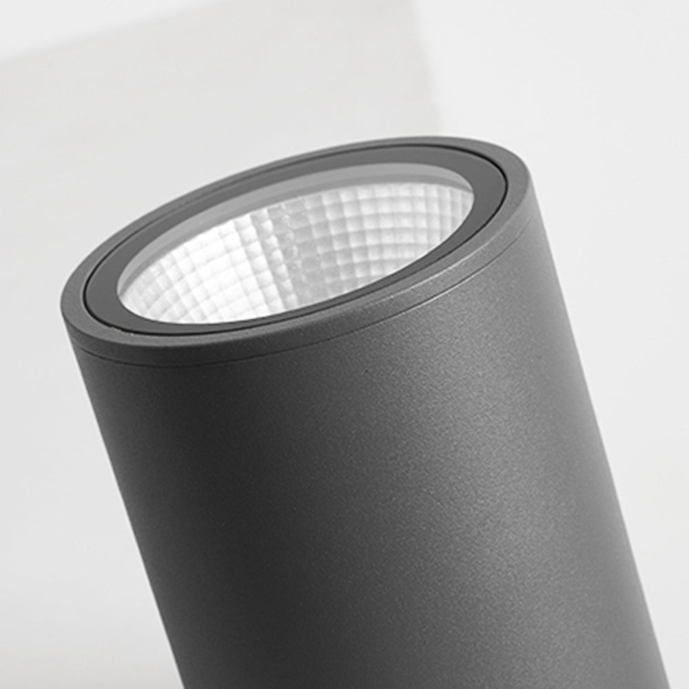 Ray Modern LED Außenleuchte Zylindrisch Schwarz Flur/Garten/Balkon Metall&Glas ∅11/15CM