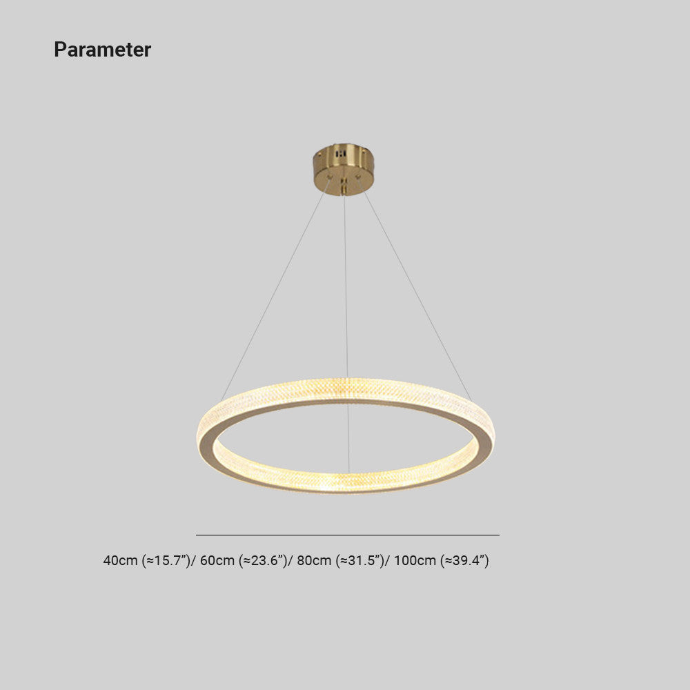 Kristy Modern Ring LED Kronleuchter Gold Wohn/Schlafzimmer Metall-Letslighting