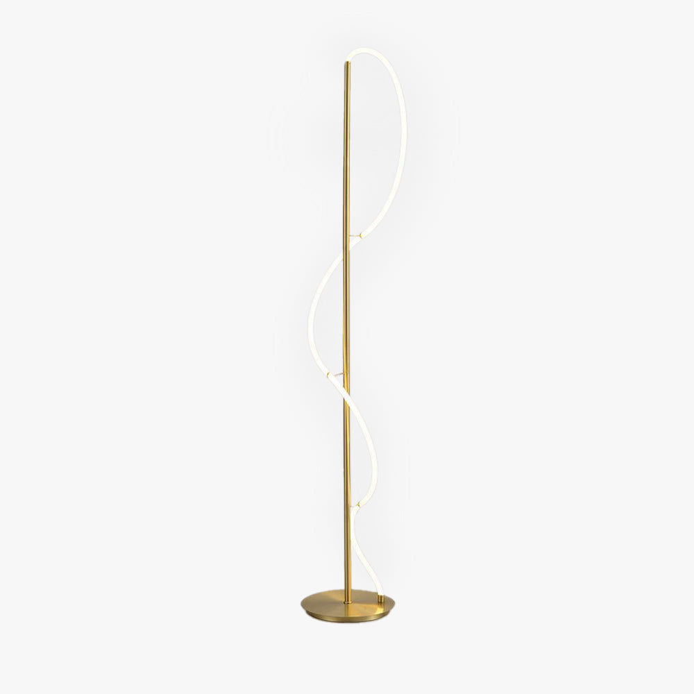 Arisha Design LED Stehlampe&Tischlampe Weiß&Gold Schlaf/Wohnzimmer Messing