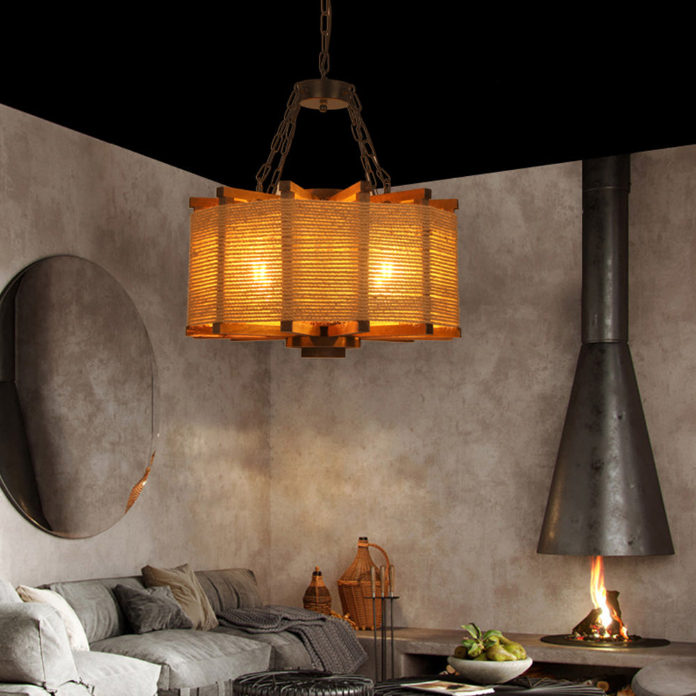 Epoch Moderne LED Pendelleuchte Wohnzimmer/Esszimmer Metall/Holz