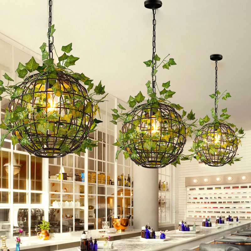 Ritta LED Rustikale Pendelleuchte Globe, 3 Farben, Wohnzimmer, Metall