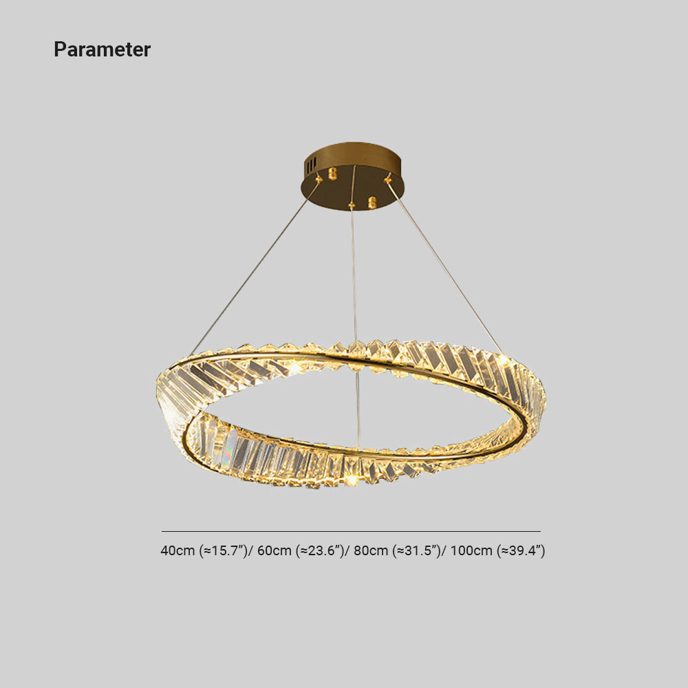 Kristy Kronleuchter luxuriös Rund LED Gold Glas Schlaf/Wohnzimmer-Letslighting