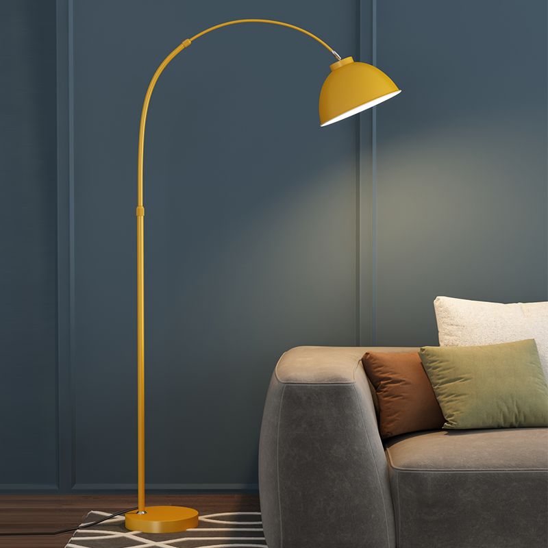 Aria Stehlampe Modern Schale LED  Schwarz/Rotwein/Gelb Wohnzimmer
