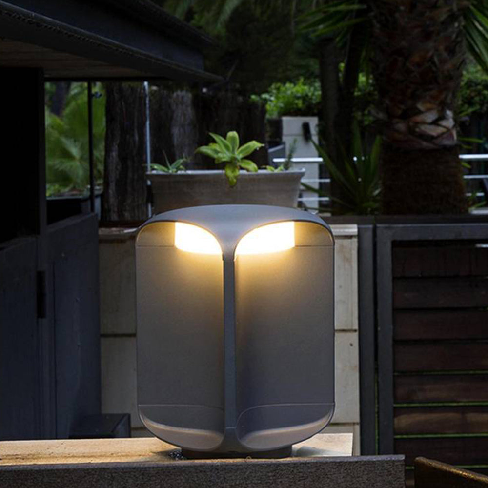 Ray Minimalistische Zylinder LED Stehleuchte Außenbereich Schwarz Garten Metall Glas