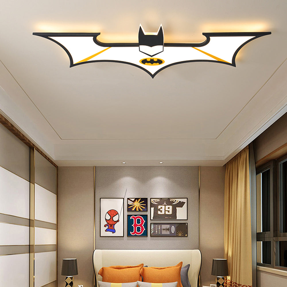 Aria LED Kindliche Fledermaus Acryl Deckenleuchte, Schwarz/Blau, Wohnzimmer