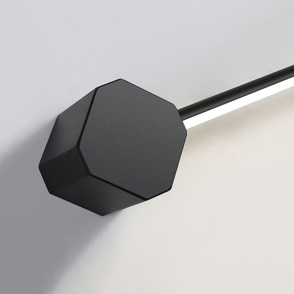 Arisha Minimalistische Quadratische Lineare Metall/Acryl Wandleuchte, Schwarz/Weiß-Letslighting